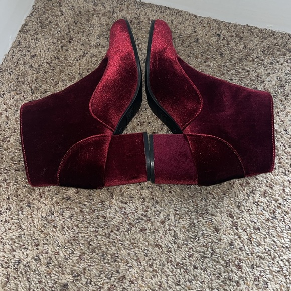 Circus Sam Edelman Vanessa Zipper Velvet Ankle Boots Booties Burgundy - Picture 6 of 9
